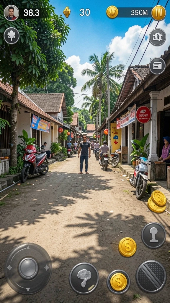Tampilan karakter yang bisa dikustomisasi.