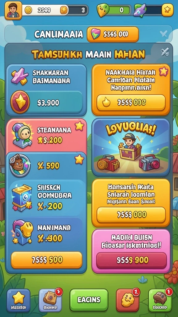Koleksi karakter yang beragam dan unik.