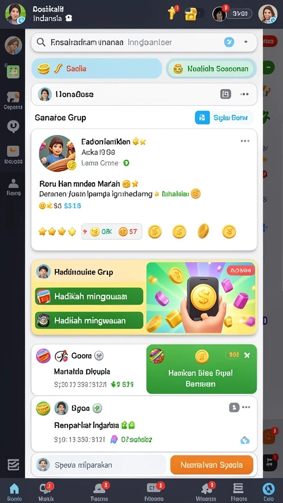 Tampilan permainan yang menarik dan penuh warna.